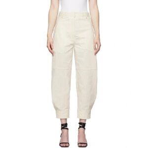 Tibi Myriam Twill Sculpted Pant in Ivory | Size 4, like new. Organic cotton pant